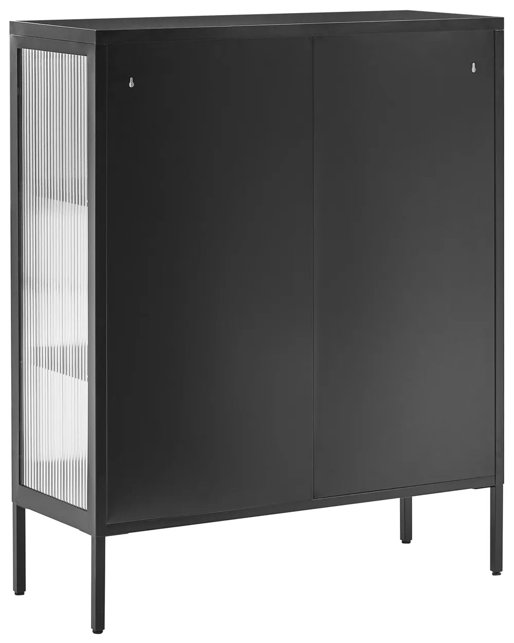 Glass Display Sideboard LERRYN 90 cm Metal Black_1108302