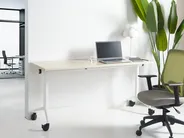 Työpöytä taitettava CAVI 160 cm 60 cm pyörillä Vaaleanruskea_922280