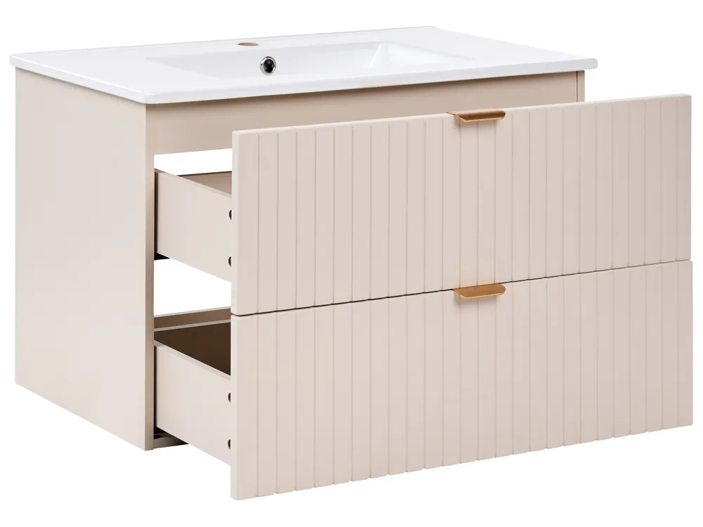 Seinäallaskaappi altaalla TOTORANI 80 cm Beige_1125554