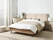 Bed Boucle IZERNORE 140 x 200 cm (EU Double) Beige_1185346