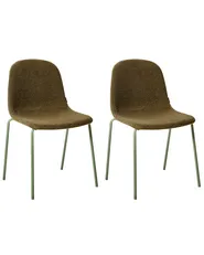 Set of 2 Conference Chairs LOMA Boucle Green_989976