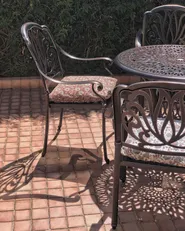 Set of 4 Garden Chairs with Cushions ANCONA Metal Dark Brown_884305