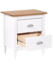 2 Drawer Bedside Table SHILLINGTON Pine Wood Brown/ White_966309