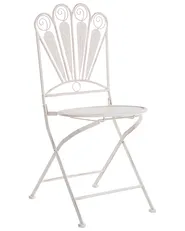 Set med 2 trädgårdsstolar PAVIA Fällbar Metall Off-White_1046256