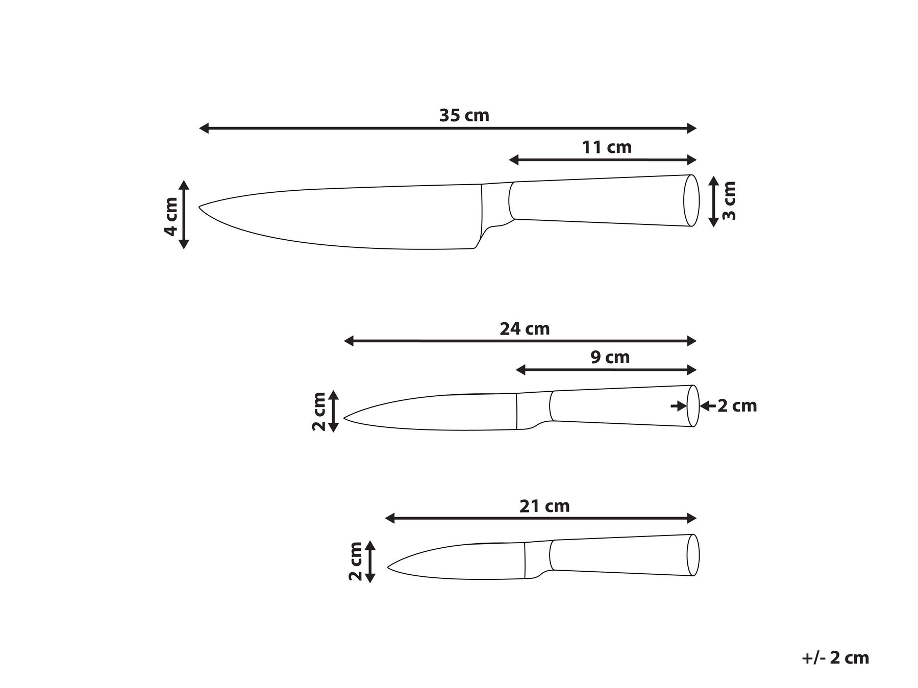 Set of 3 Knives TOCHIGI Brown_1022811