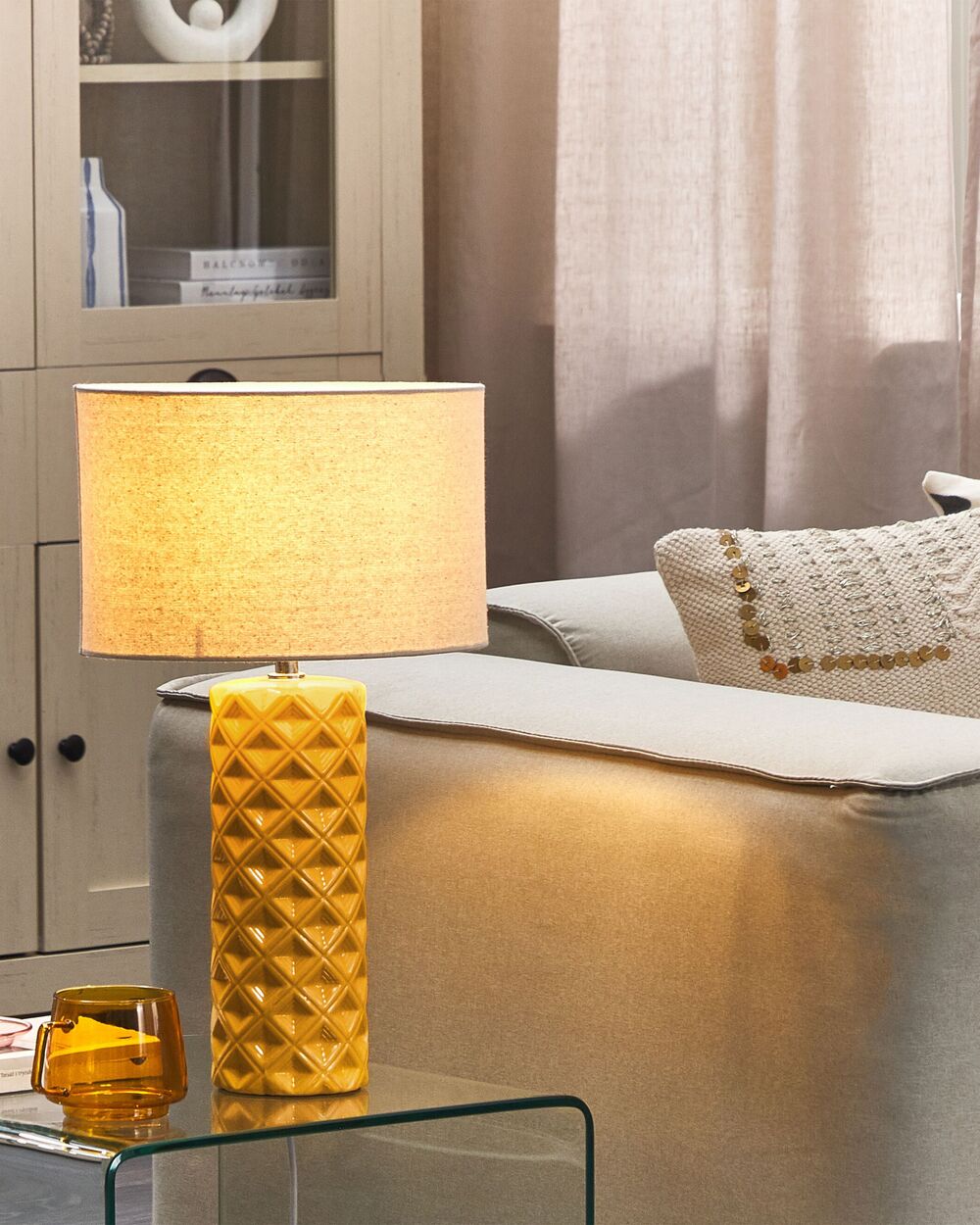 Table Lamp BALONNE Ceramic Yellow