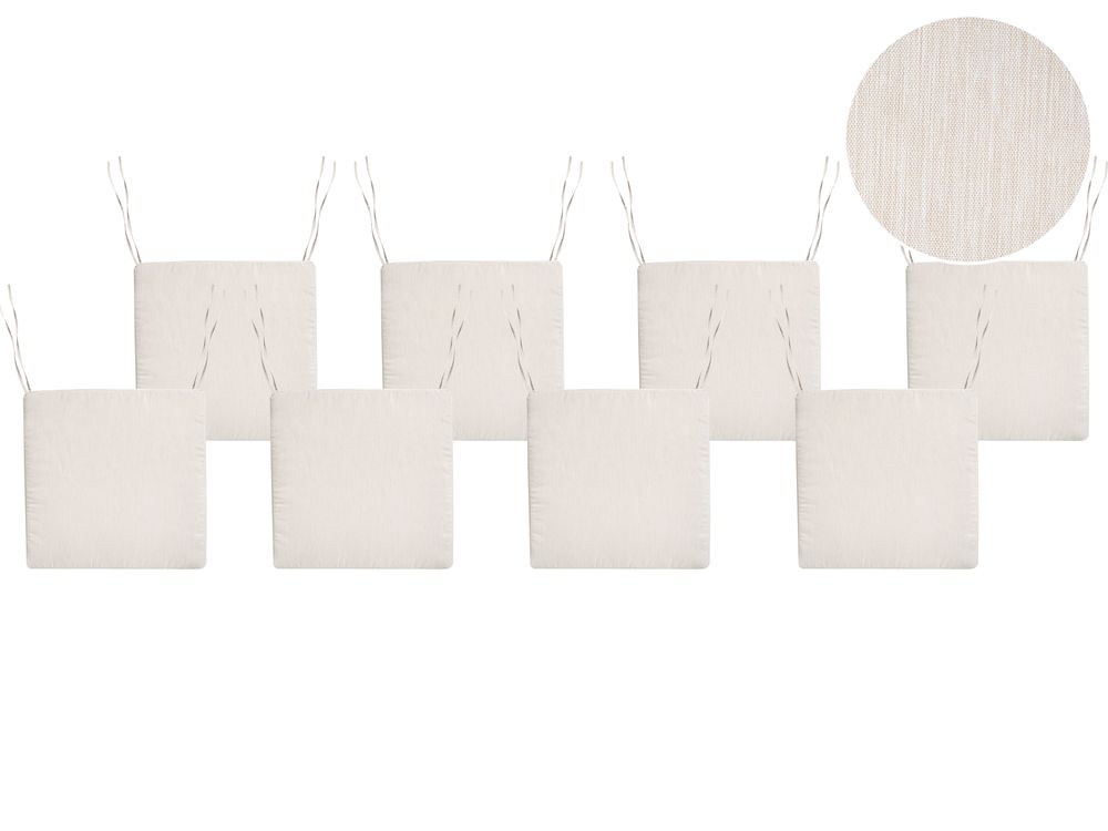 Set med 8 dynor för trädgårdsstol SASSARI PREMIUM 46 x 46 cm Ljusbeige