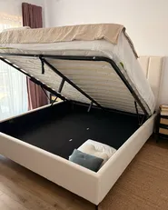 Ottoman Bed SEZANNE Boucle Off-White 180 x 200 cm (EU Super King)_1017429