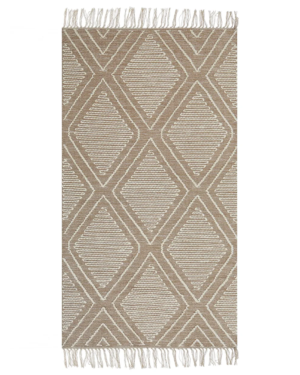 Rug KACEM Beige 80 x 150 cm Cotton_848940