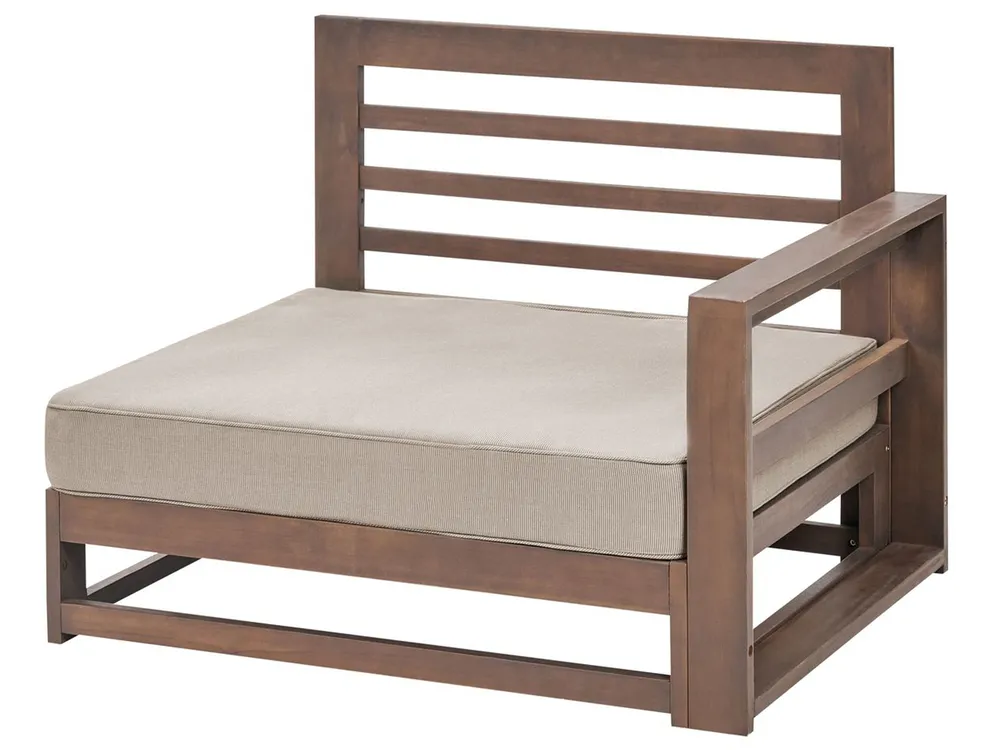 Garden Corner Sofa with Table 5 Seater TIMOR Modular Certified Acacia Wood Dark Brown_852985