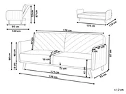 Bäddsoffa 3-sits SENJA Sammet Ljusblå_850544