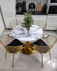 Matbord BOCA Marmor/ Guld 90 cm 90 cm_903027