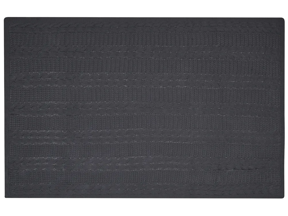 Blanket FETHIYE Cotton 140 x 170 cm Dark Grey_753148