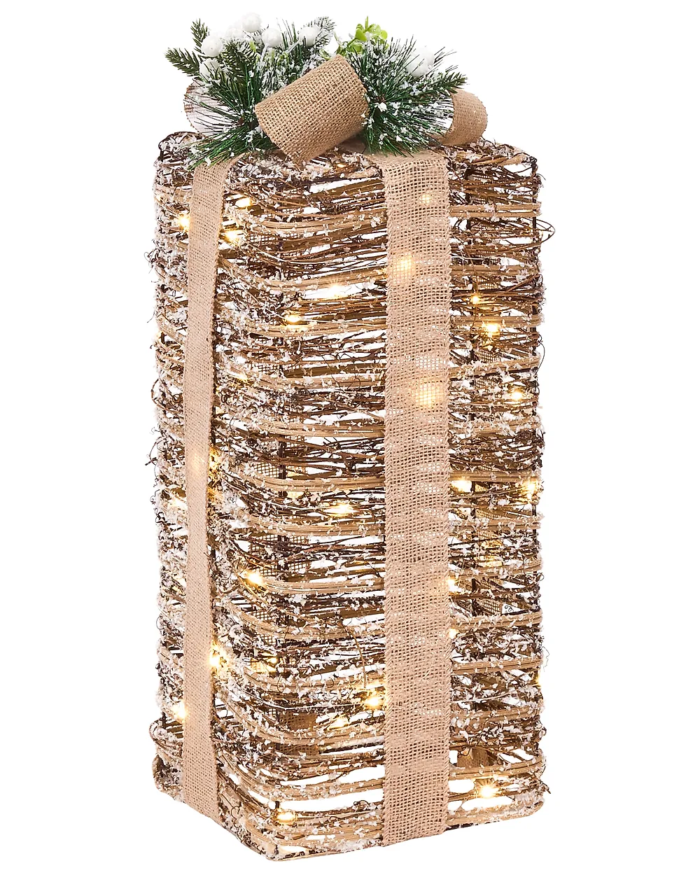 Set of 3 Christmas Decorations LED VALKAMA 54/45/30 cm Christmas Gifts Brown_1179482