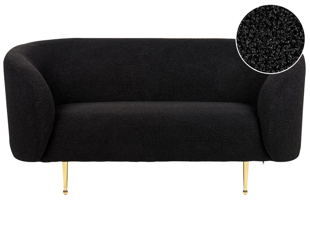 Soffa 2-sits LOEN Bouclé Svart