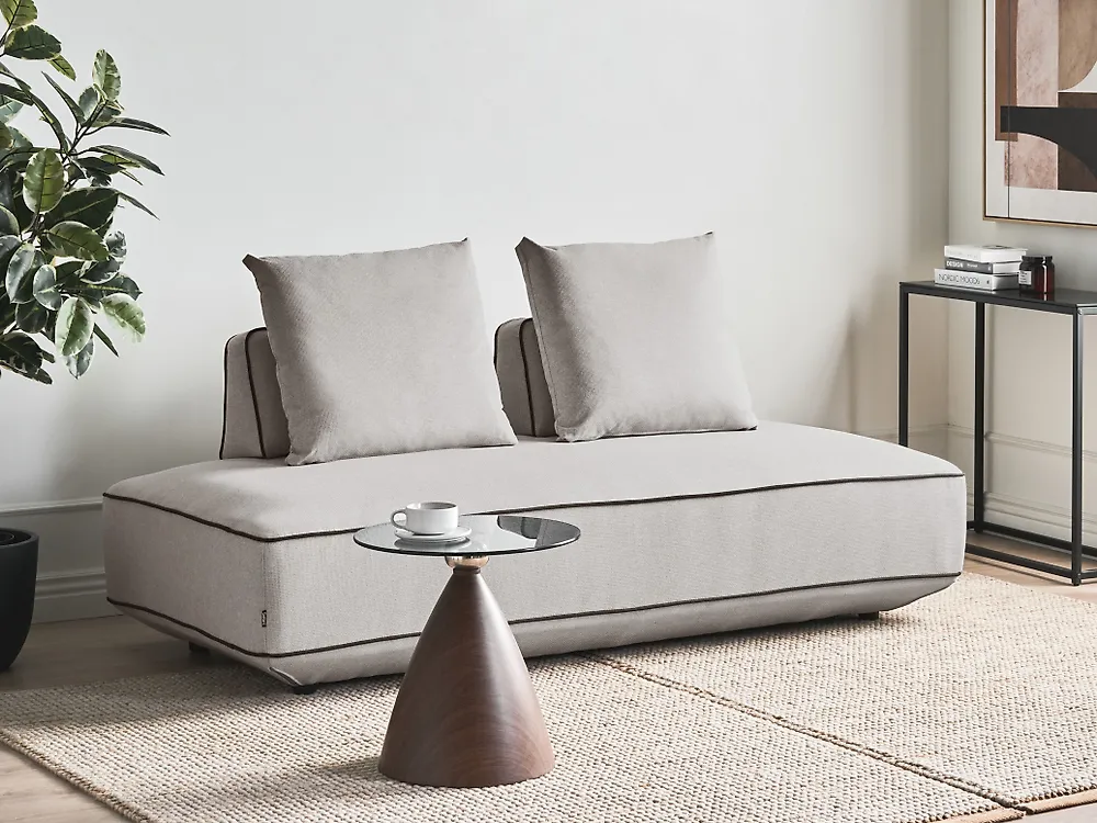 Chaise Longue SEILLANS Fabric Light Grey_1184112