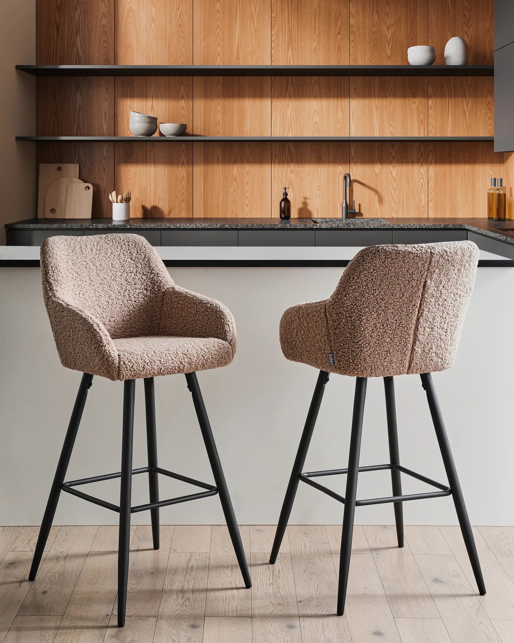 Baarituolisetti 2 kpl CASMALIA Buklee Ruskeanharmaa_956955