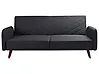 Bäddsoffa 3-sits SENJA Konstlinne Svart