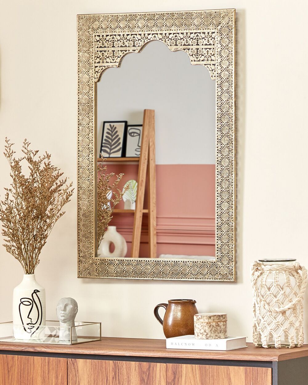 Wall Mirror PALI 60 cm 90 cm Metal Gold