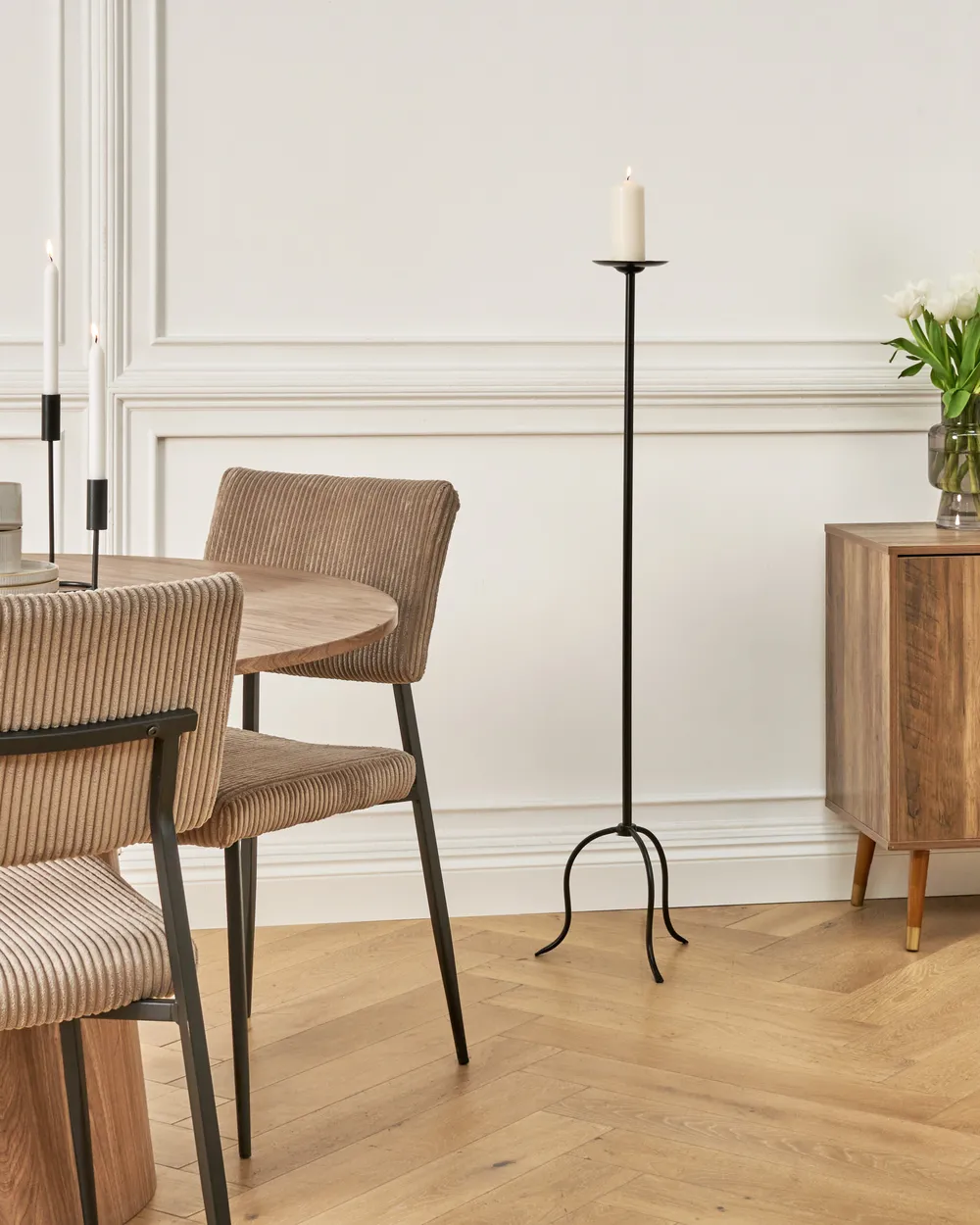 Kynttilänjalka ALMADA 118 cm Metalli Musta_968651