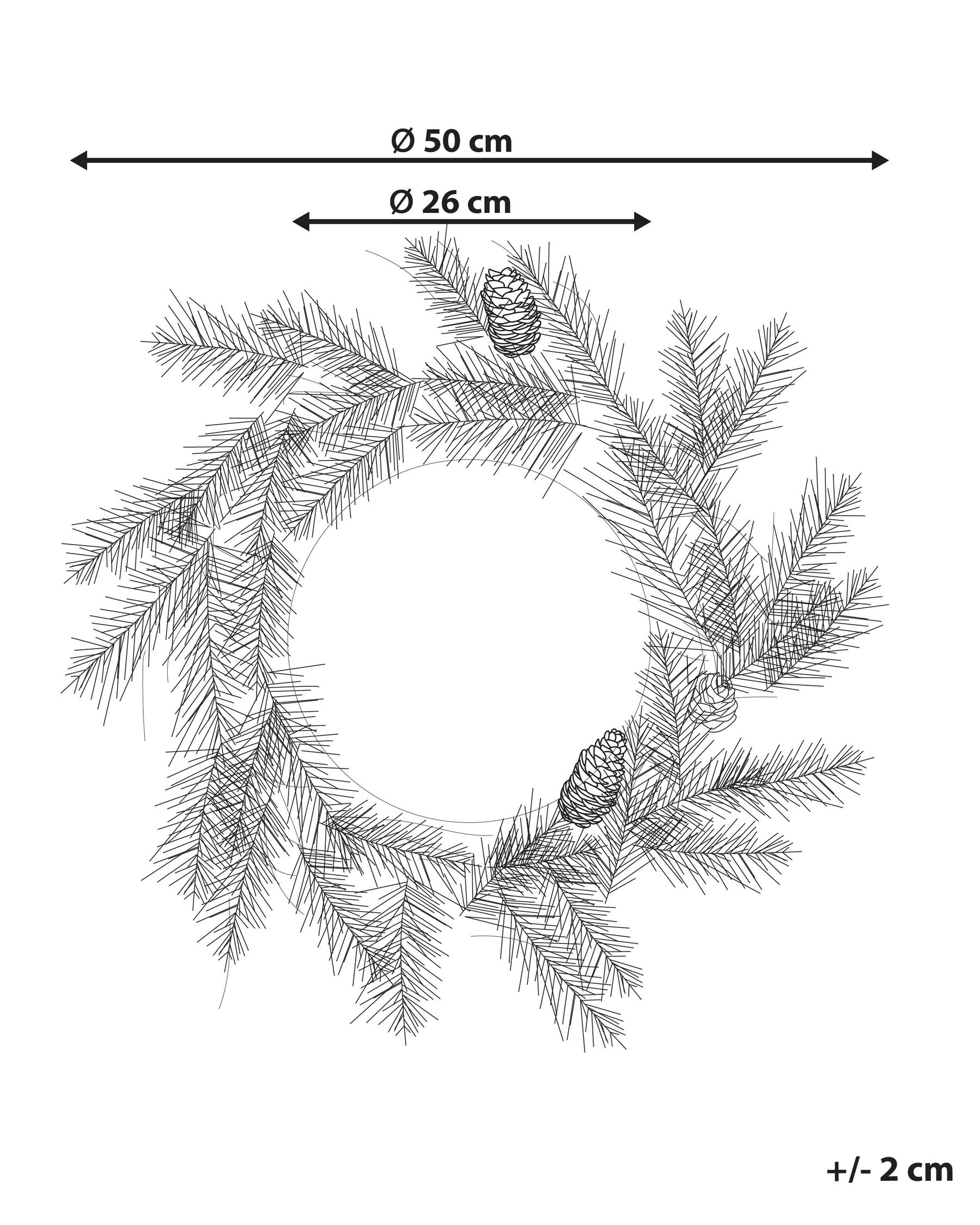 Christmas Wreath LED WHITEHORN 50 cm Dark Green_881149