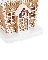 Set med 3 juldekorationer LED RIMPI 21/25/26 cm Hus Brun_1175174