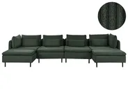 Modular U-Shape Sofa 4 Seater EGERIS Corduroy Dark Green_1067220