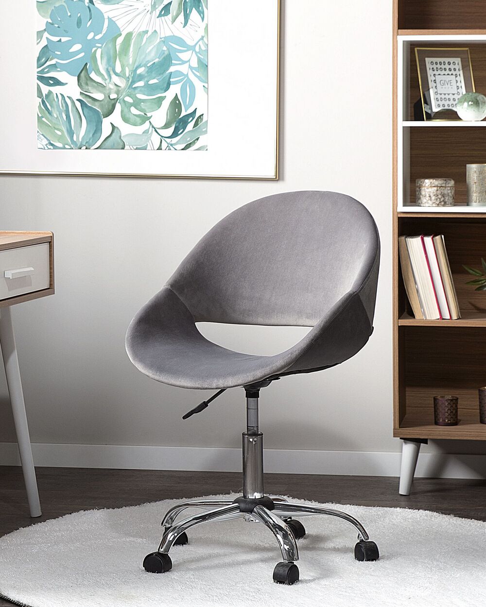 Desk Chair SELMA Velvet Grey