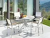 Garden Dining Set 4 Seater MALETTO/GROSSETO Metal Marble Effect Grey/ White