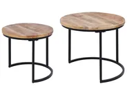 Set of 2 Coffee Tables CLATON Brown_891983