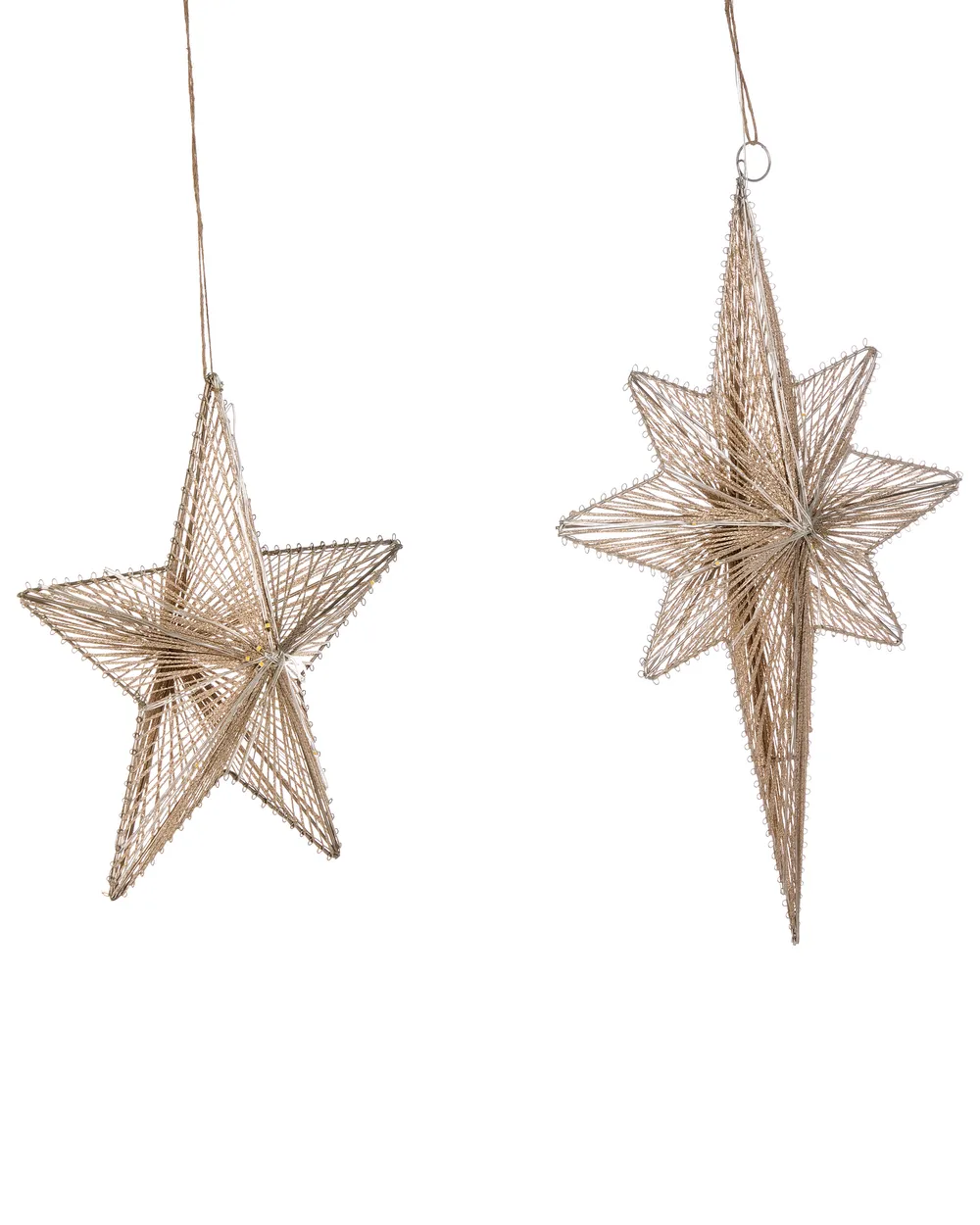 Set of 2 Hanging Decorations BLASJON 30/47 cm Star Gold_1018729