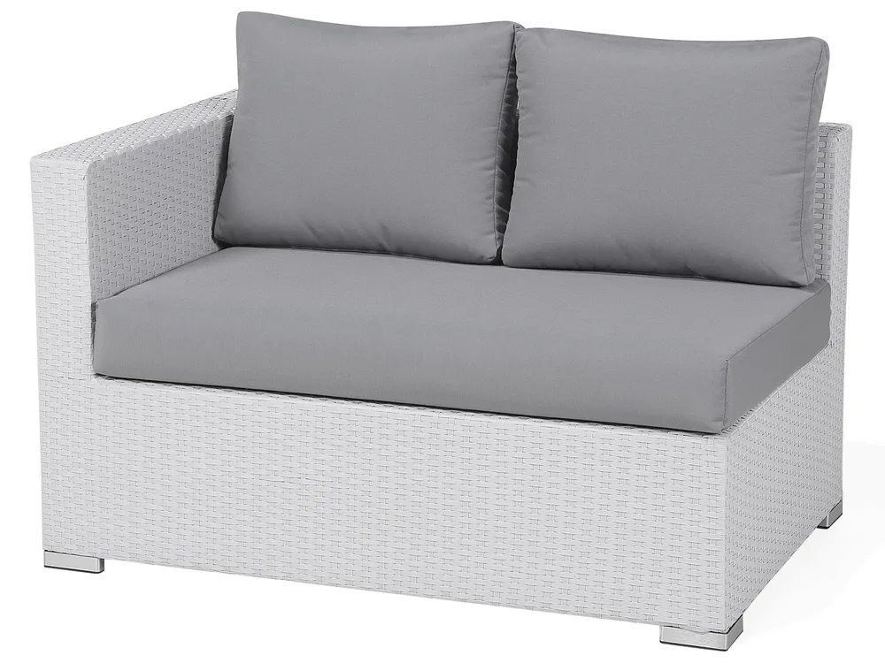 Ulkosohvaryhmä pöydällä 8-istuttava XXL modulaarinen Polyrottinki Valkoinen Oikea_705596