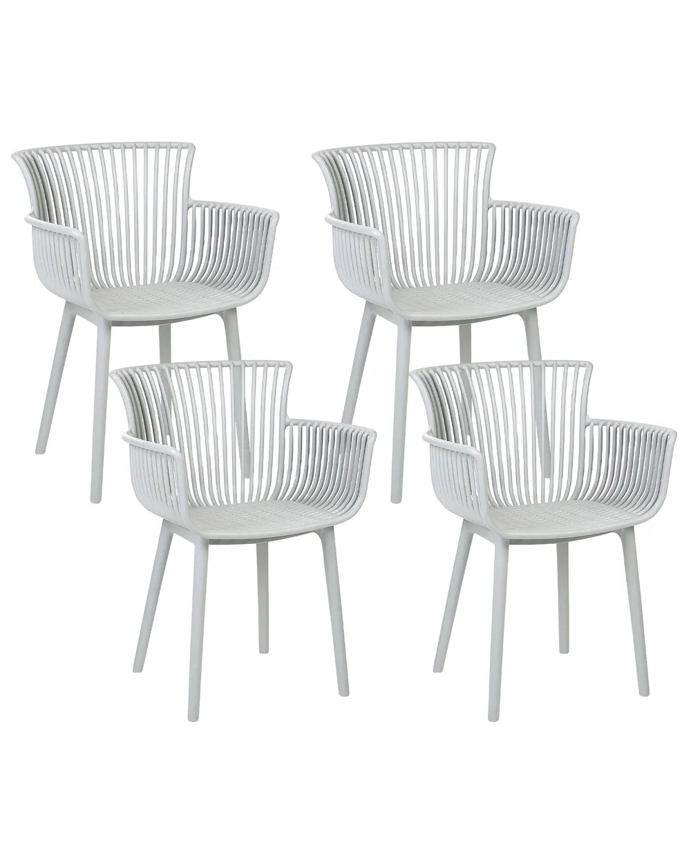 Set of 4 Garden Chairs PESARO Light Grey