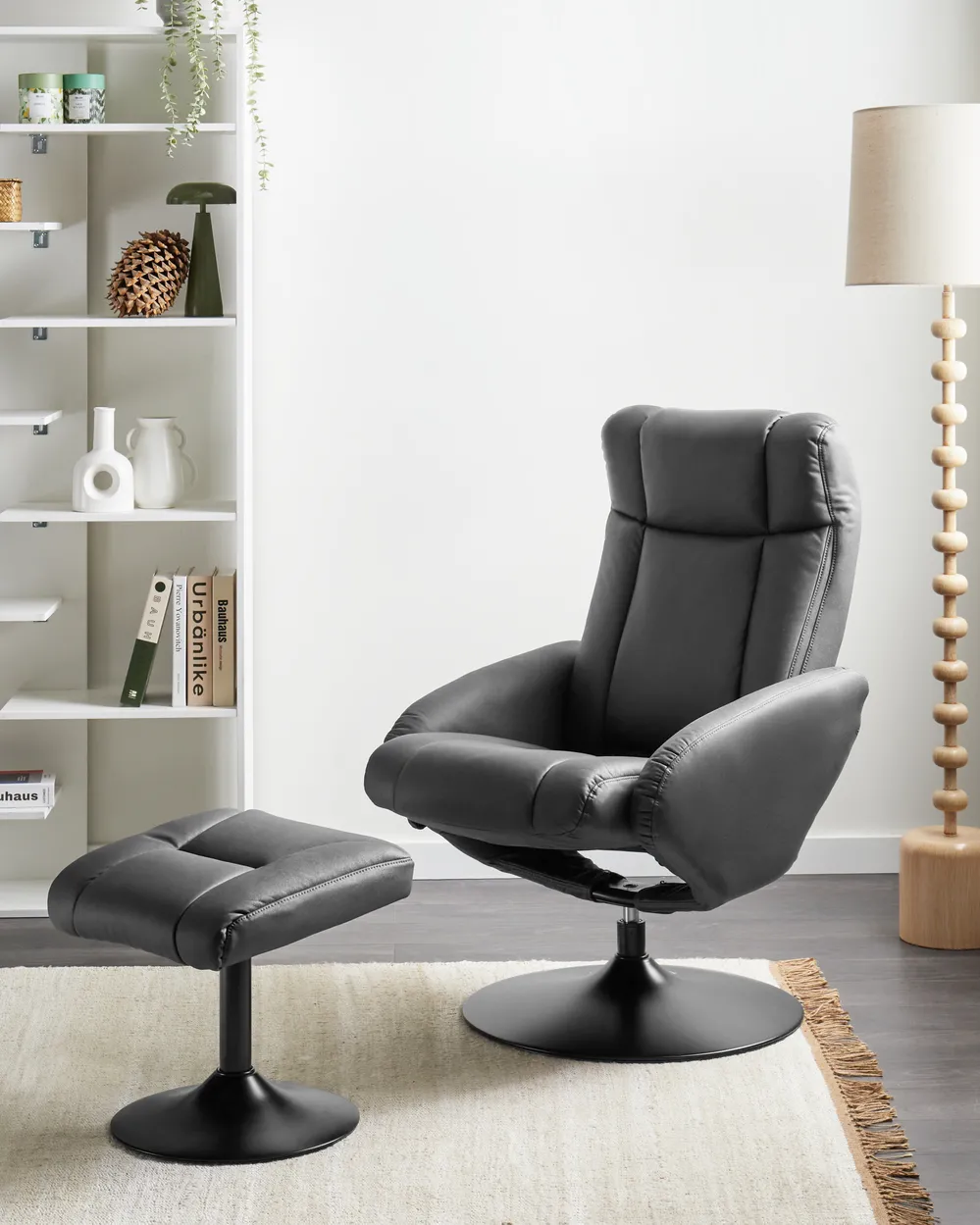 Recliner Chair APATE Fabric Black_1006941