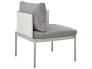 Garden Lounge Set with Table 2 Seater TERRACINA Metal Light Grey_863617