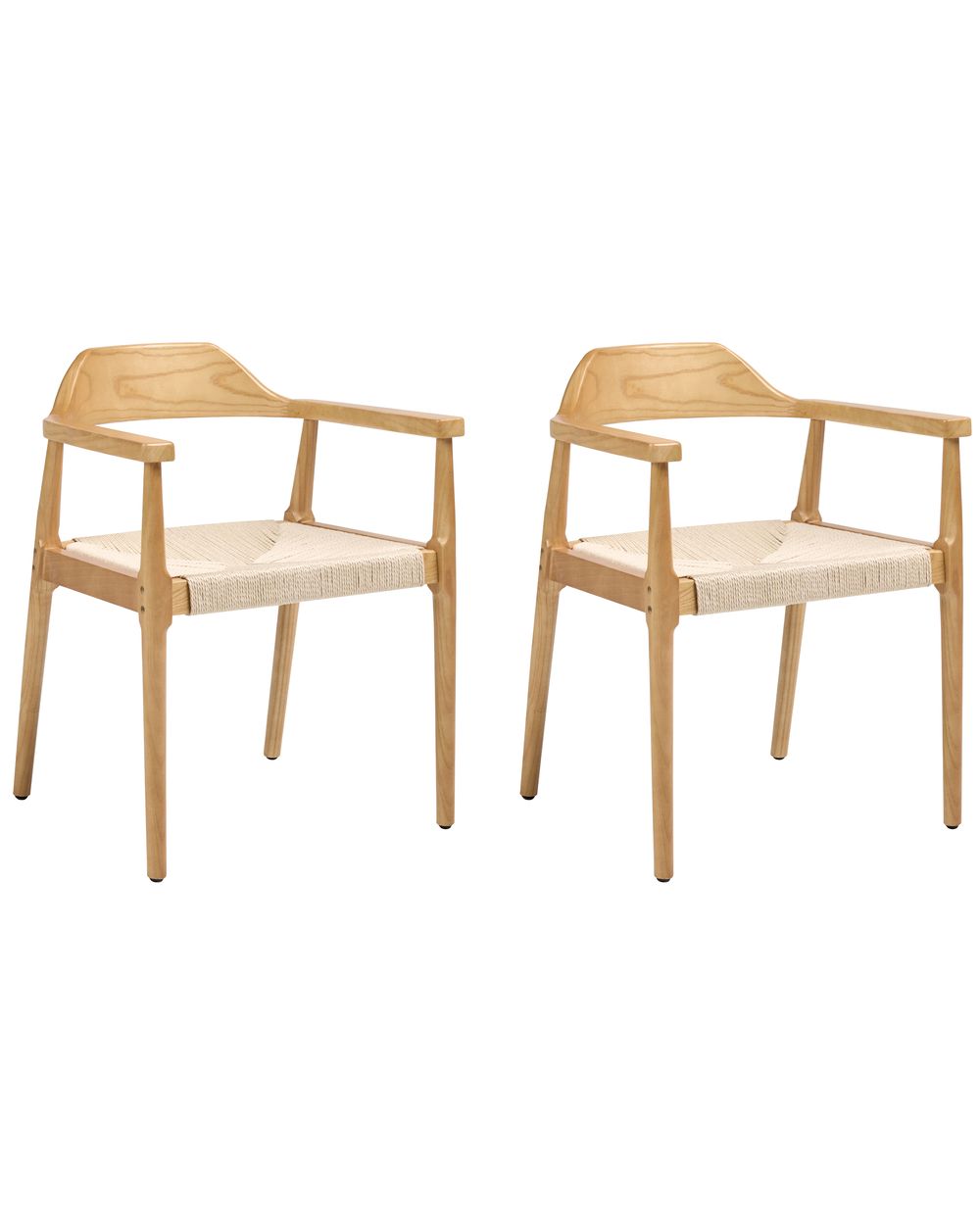 Sett med 2 spisestoler OAKDALE Heltre Lysebrun/beige