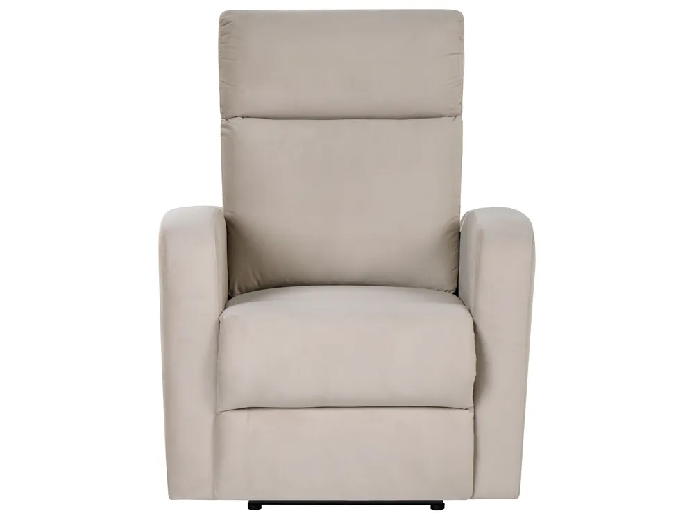 Electric Recliner Living Room Set 3 Seater VERDAL Velvet Beige_1081022