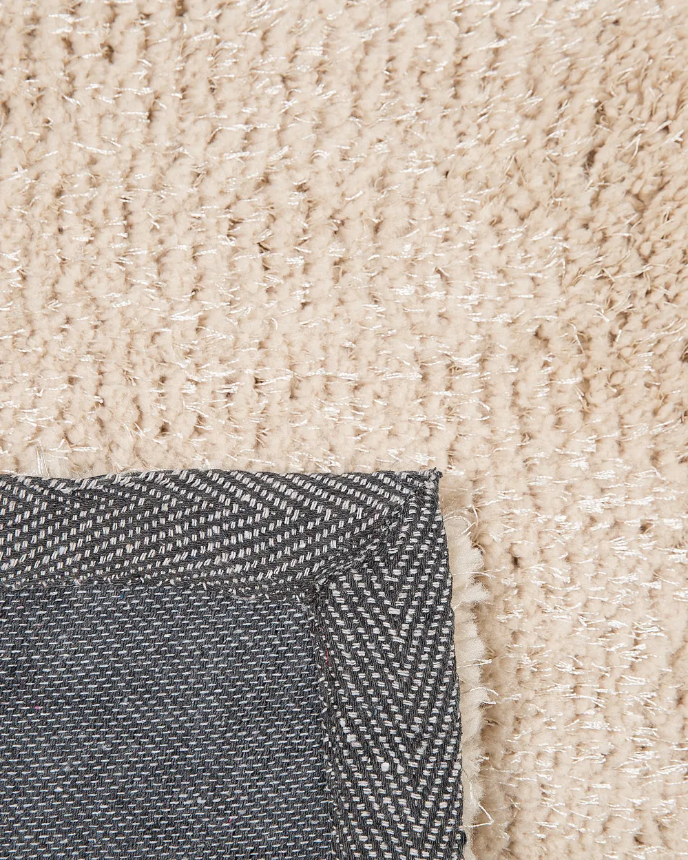 Matta med lång lugg DEMRE Ljusbeige 80 x 150 cm_683497