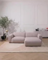 Corner Sofa 3 Seater FAABORG Fabric Beige Left Hand_1062706
