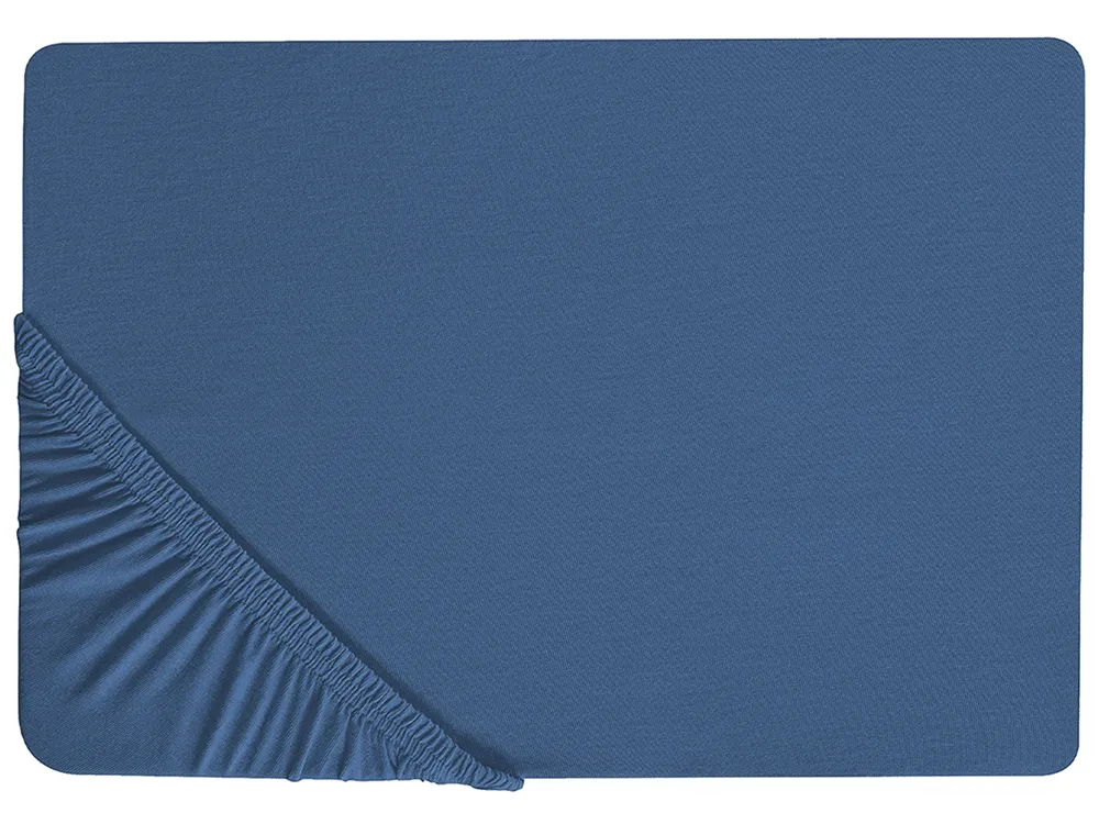Cotton Fitted Sheet Navy Blue JANBU Various Sizes