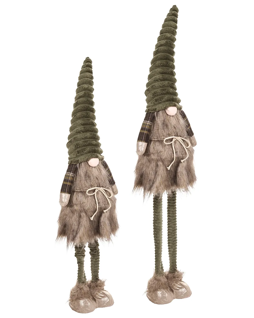 Set of 2 Christmas Decorations SUNDOM 69-93/81-111 cm Gnome Green