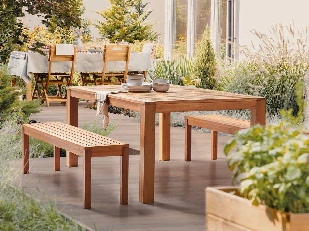 Garden Dining Table MONSANO 190 cm 105 cm Eucalyptus Wood Brown