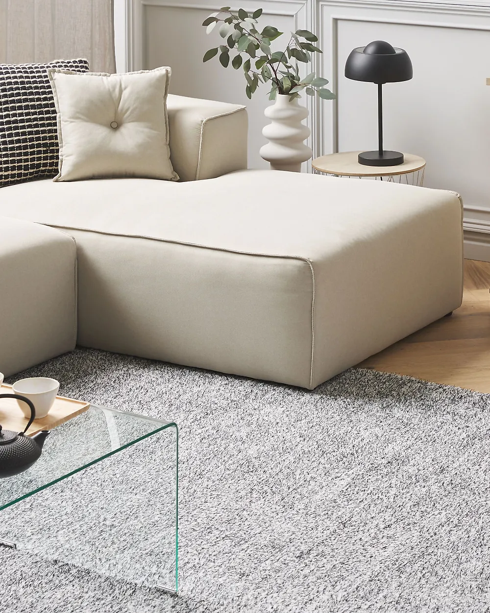 Shaggy Rug DEMRE Grey 140 x 200 cm_1176987