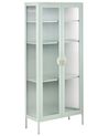 Glass Display Cabinet GLEORA Metal Mint Green