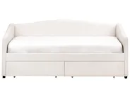 Daybed with Storage VITTEL Fabric Light Beige 90 x 200 cm (EU Single)_876416