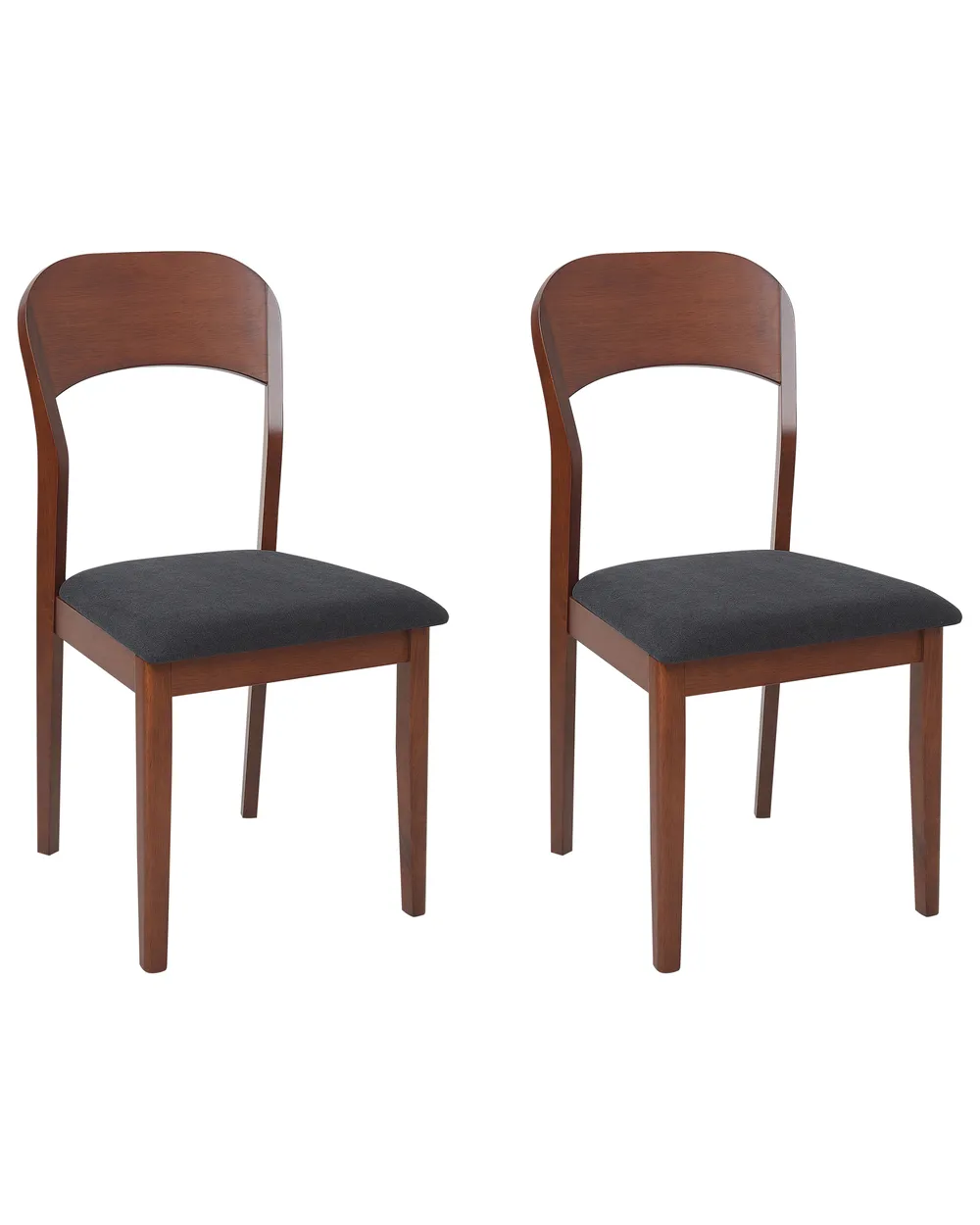 Set of 2 Dining Chairs ALVIN Wood Dark Brown