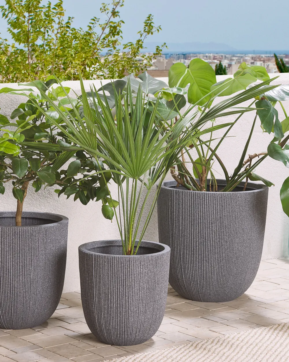Plant Pot CHIOS 44 cm Grey