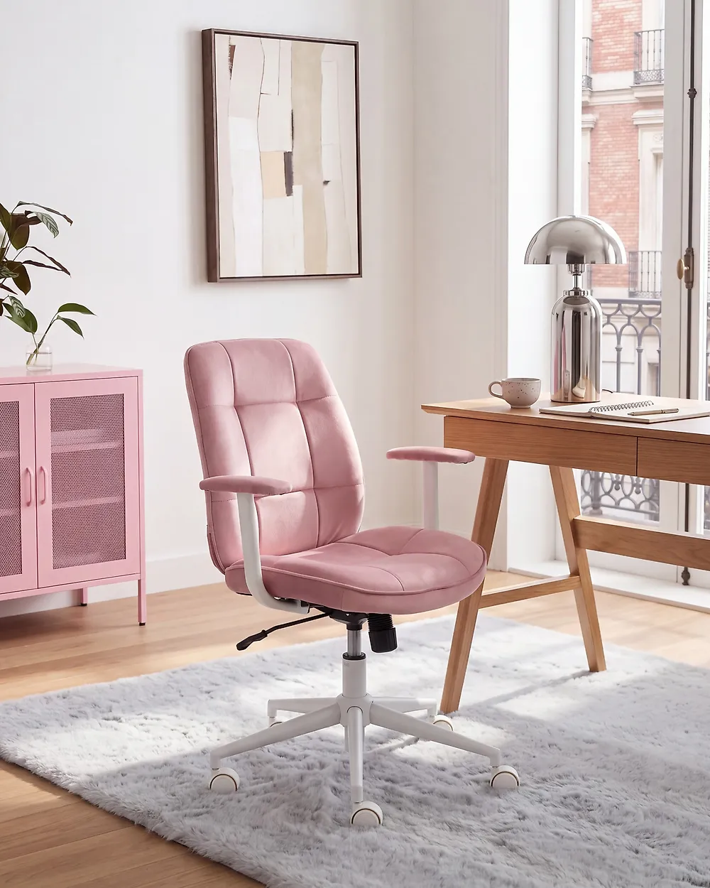 Office Chair CARLTON Velvet Pink