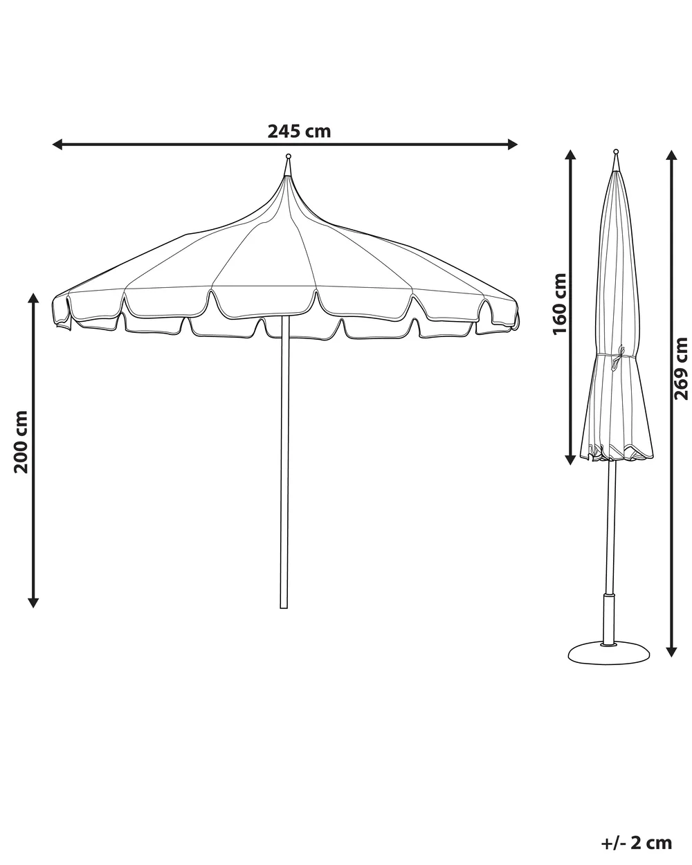 Market Parasol 245 cm MINOA Beige_932138
