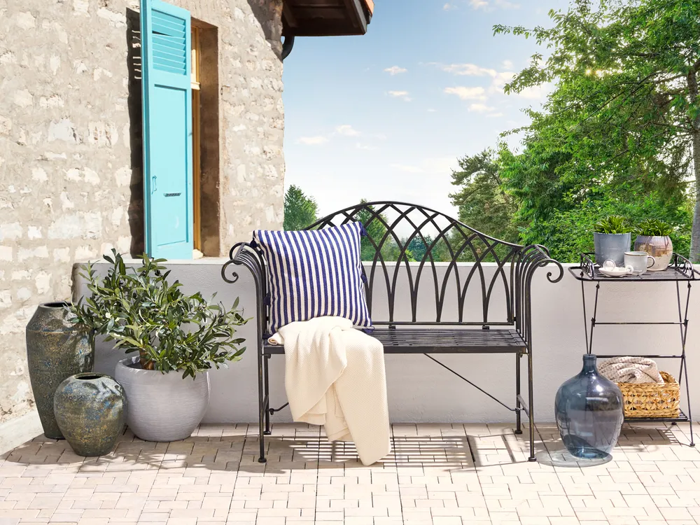 Garden Bench MILAZZO 130 cm Metal Black
